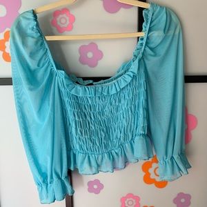 NWT! - Light Blue Crop Top